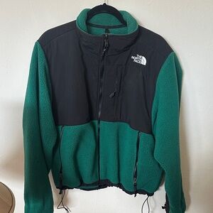 The North Face Black and Green Fleece Jacket